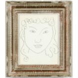 HENRI MATISSE, 'Portrait of a young woman', original lithograph, printed by Maeght, 24cm x 19cm.
