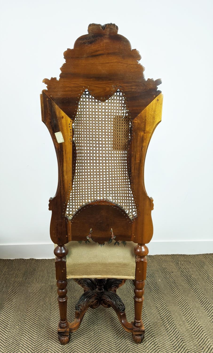SIDE CHAIRS, a pair, 19th century Dutch with carved showframes with caned back panels and - Image 10 of 10