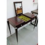 DRESSING TABLE, 84.5cm high, 103cm wide, 51cm deep, with lift up centra mirror revealing storage