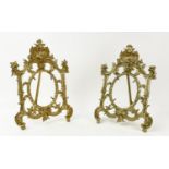 PICTURE FRAMES, a pair, Rococo style, gilt metal, 35cm H x 23cm W. (2)