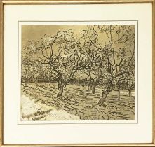 VINCENT VAN GOGH, 'Verger De Provence, Orchard Provence' lithograph, 35cm x 49cm, signed in plate,