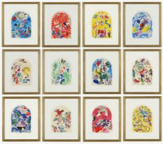 MARC CHAGALL, The Twelve Tribes, twelve lithographs in colour, printed in Paris by Mourlot 1962,
