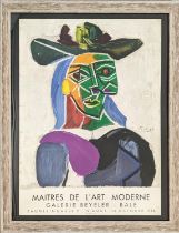 PABLO PICASSO 'Tete De Feme - Maitres De L'Art Moderne Gallerie Beyeler-Bale' lithograph, 75cm x