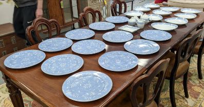 PART DINNER SERVICE, 'Daphne' Yves Deshouliers porcelain comprising twelve plates, and ten shallow
