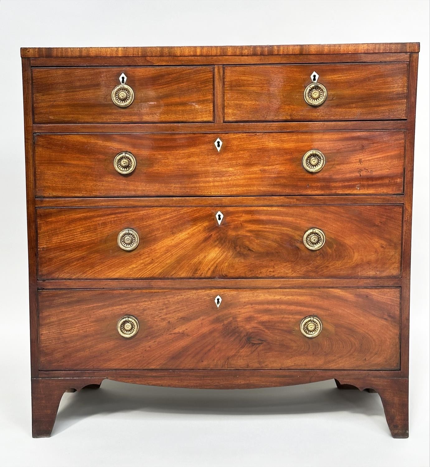 SCOTTISH HALL CHEST, early 19th century Regency flame mahogany of adapted shallow proportions with - Image 10 of 10