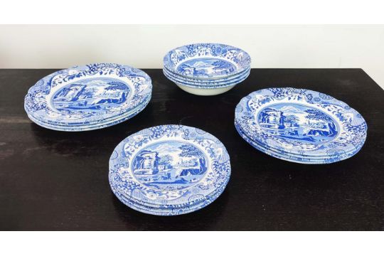 CHINA, a quantity of spode blue and white 'Italian' comprising mugs, cups, jugs, bowls, tureen, - Image 9 of 17