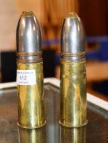 2 OLD MILITARY SHELL DISPLAYS