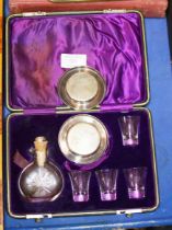OLD TRAVEL CHURCH COMMUNION SET IN FITTED CASE