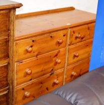 MODERN PINE SIDE BY SIDE 6 DRAWER CHEST