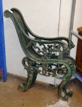 PAIR OF CAST IRON BENCH ENDS