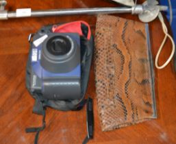 VINTAGE SNAKE SKIN PURSE & FUJIFILM CAMERA