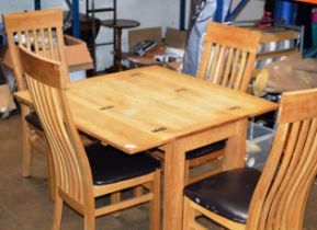 MODERN OAK DINING TABLE WITH 4 CHAIRS