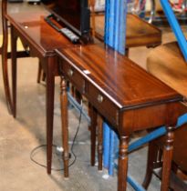 2 MODERN MAHOGANY HALL TABLES