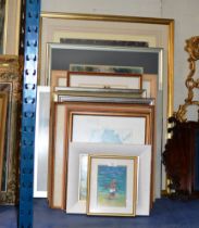 QUANTITY VARIOUS FRAMED PAINTINGS & PRINTS