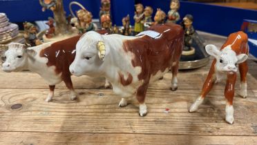 GROUP OF 3 BESWICK CATTLE ORNAMENTS