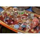 TRAY WITH QUANTITY VARIOUS COSTUME JEWELLERY