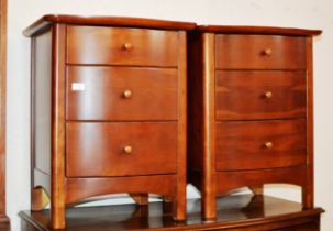 PAIR OF MODERN MAHOGANY FINISHED 3 DRAWER BEDSIDE CHESTS