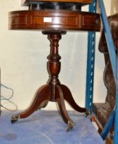 MAHOGANY DRUM HEAD OCCASIONAL TABLE