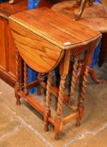 OAK DROP LEAF BARLEY TWIST TABLE