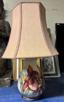 MOORCROFT POTTERY TABLE LAMP WITH SHADE