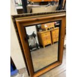 LARGE PINE FRAMED WALL MIRROR & LARGE GILT FRAMED WALL MIRROR