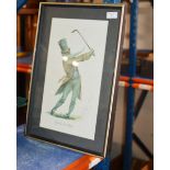 SET OF 3 NOVELTY FRAMED GOLF PRINTS