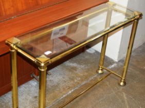 GILT GLASS TOP CONSOLE TABLE