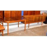 MID CENTURY TEAK SIDEBOARD WITH MATCHING DINING TABLE