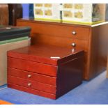4 DRAWER CUTLERY CANTEEN (EMPTY) AND MODERN JEWELLERY CHEST