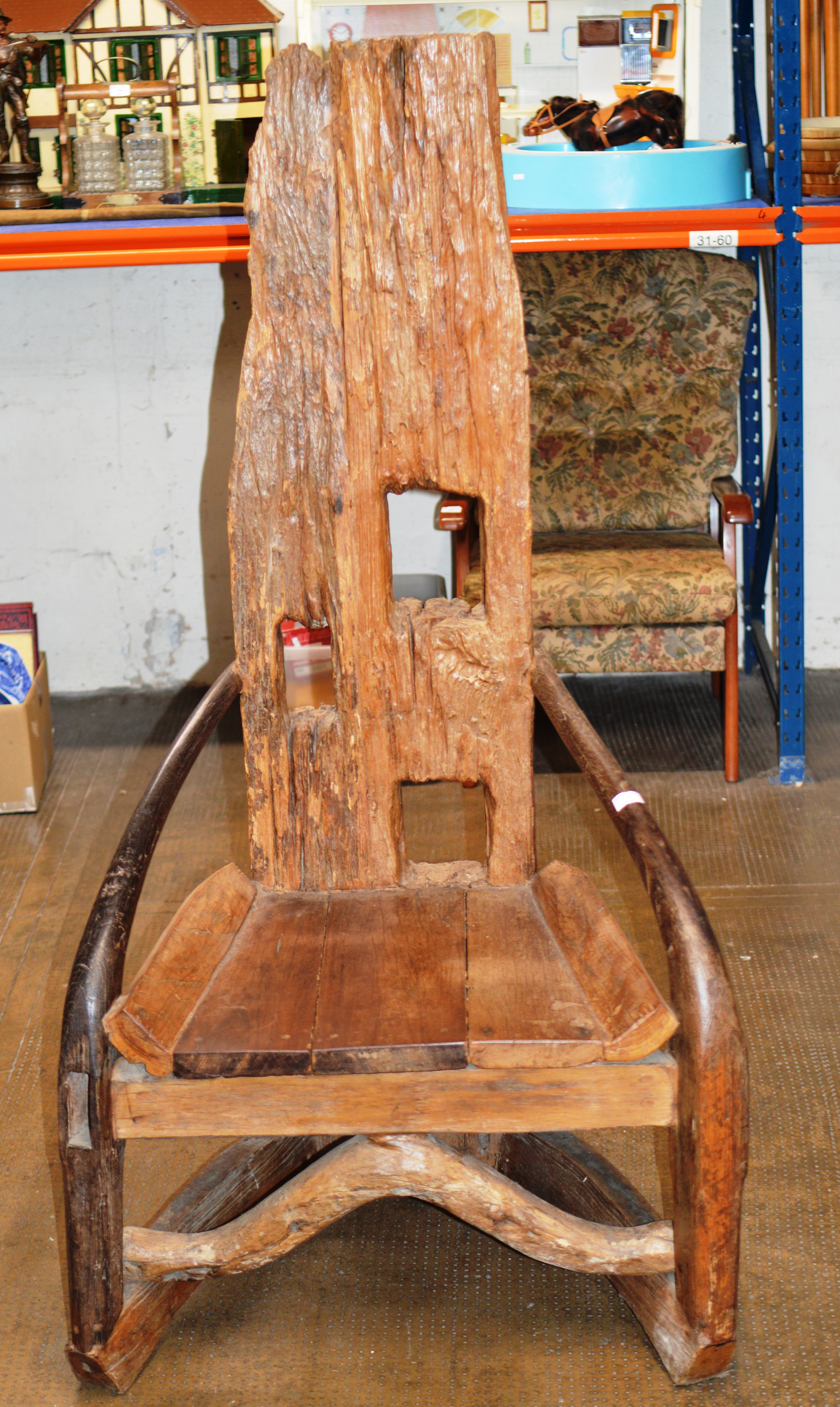 LARGE DRIFTWOOD STYLE ARMCHAIR
