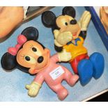 2 VINTAGE MICKEY AND MINNIE MOUSE TOYS