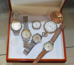 VINTAGE ROLEX WRIST WATCH, WALTHAM POCKET WATCH AND VARIOUS OTHER WATCHES