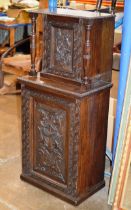 CARVED OAK JACOBEAN STYLE CUPBOARD