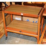 TEAK FINISHED 2 TIER TROLLEY