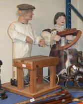 PAIR OF LARGE NOVELTY FIGURINE DISPLAYS