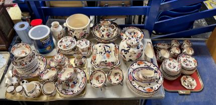 LARGE COLLECTION OF MASON'S POTTERY INCLUDING TEA WARE, DINNER WARE, ORNAMENTAL PIECES ETC