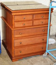 PAIR OF MODERN 7 DRAWER CHESTS WITH GLASS PRESERVES
