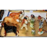 TRAY WITH VARIOUS ANIMAL ORNAMENTS, MOSTLY BESWICK