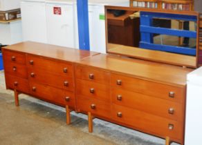 TEAK DRESSING TABLE WITH MATCHING 6 DRAWER SIDE BY SIDE CHEST