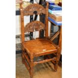 CARVED OAK SINGLE CHAIR