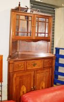 REPRODUCTION MAHOGANY CORNER CABINET