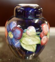 4¼" MOORCROFT LIDDED GINGER JAR WITH ORIGINAL PAPER LABEL ON LID