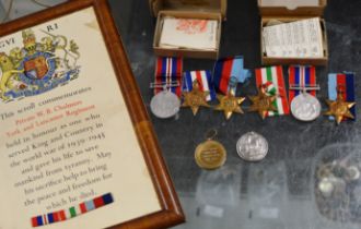 WW1 MEDAL DUO AWARDED TO 621 DVR A MCKENZIE R. A , TOGETHER WITH 2 GROUPS OF 3 WW2 MEDALS WITH