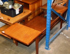 MID CENTURY G-PLAN TEAK GLASS TOP COFFEE TABLE