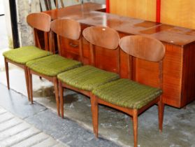 6 PIECE MID-CENTURY TEAK DINING SET COMPRISING SIDEBOARD, GATE LEG TABLE & 4 CHAIRS