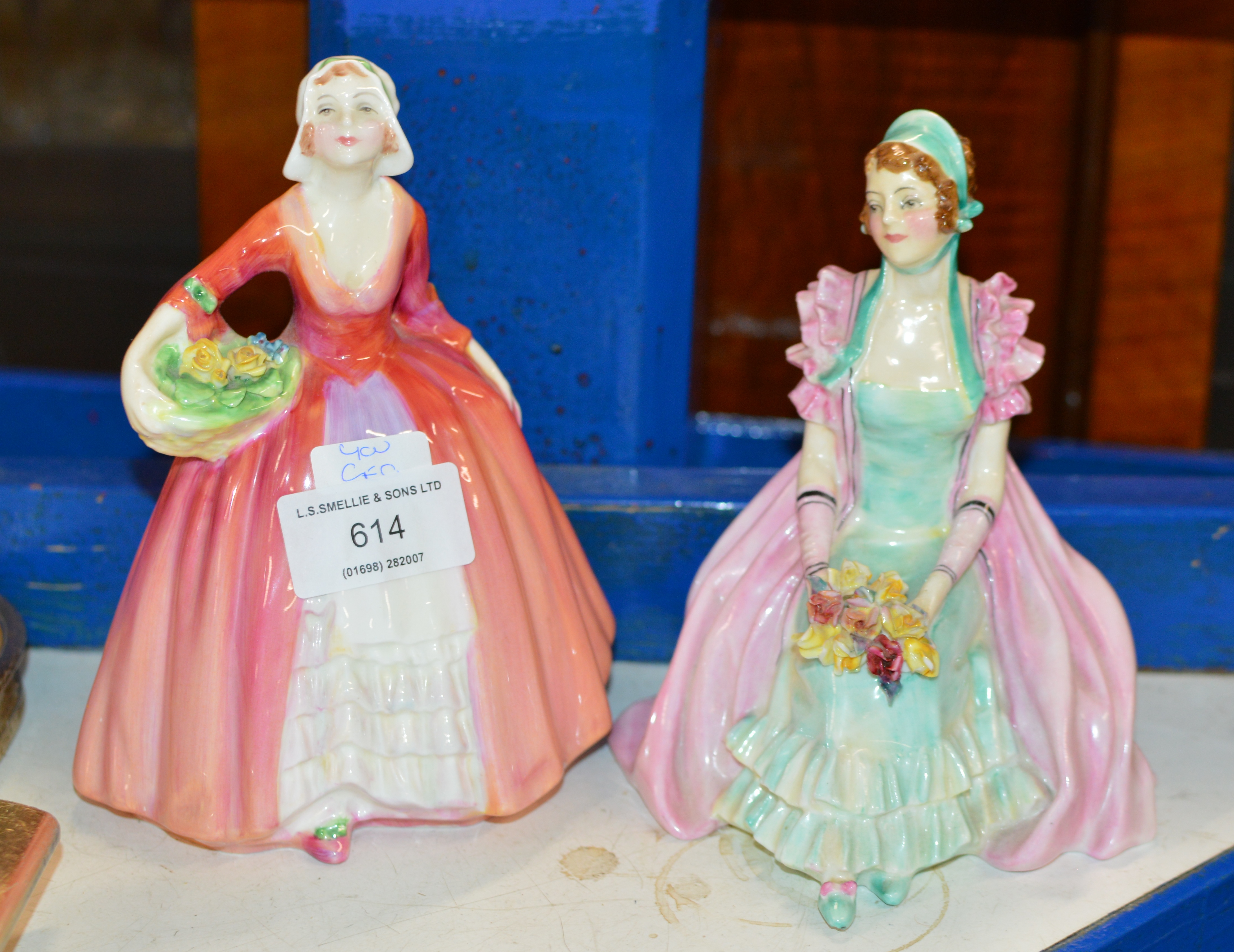 OLD ROYAL DOULTON FIGURINE CYNTHIA HN1685 AND 1 OTHER DOULTON FIGURINE