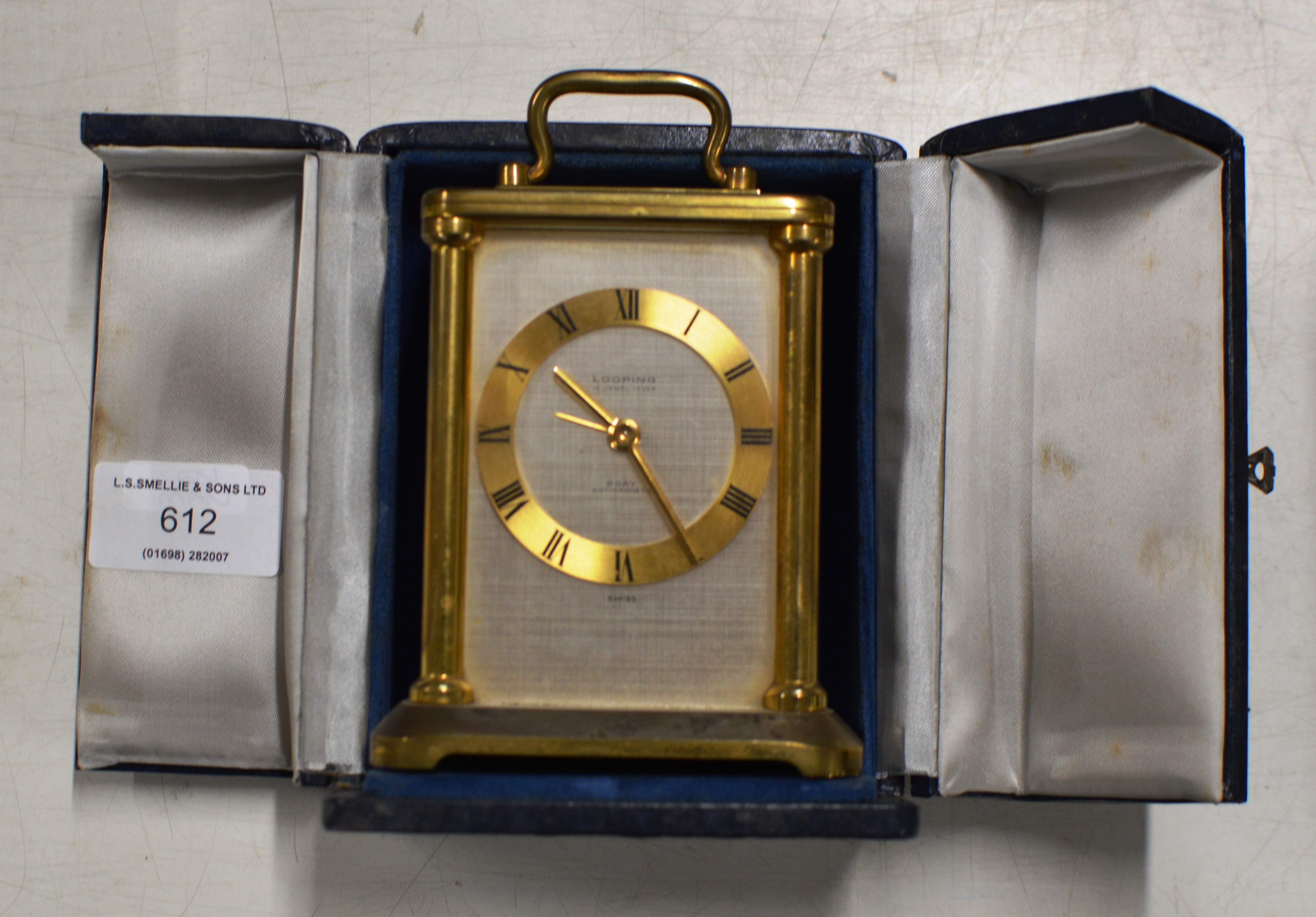LOOPING SWISS MADE CARRIAGE CLOCK WITH TRAVEL BOX
