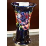 6" MOORCROFT POTTERY VASE WITH ORIGINAL PAPER LABEL ON BASE