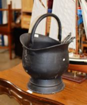 MODERN COAL SCUTTLE WITH TONGS