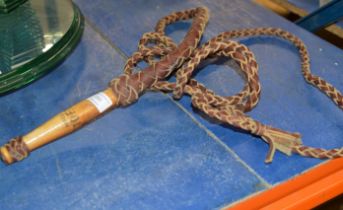 VINTAGE 10FT LEATHER WHIP